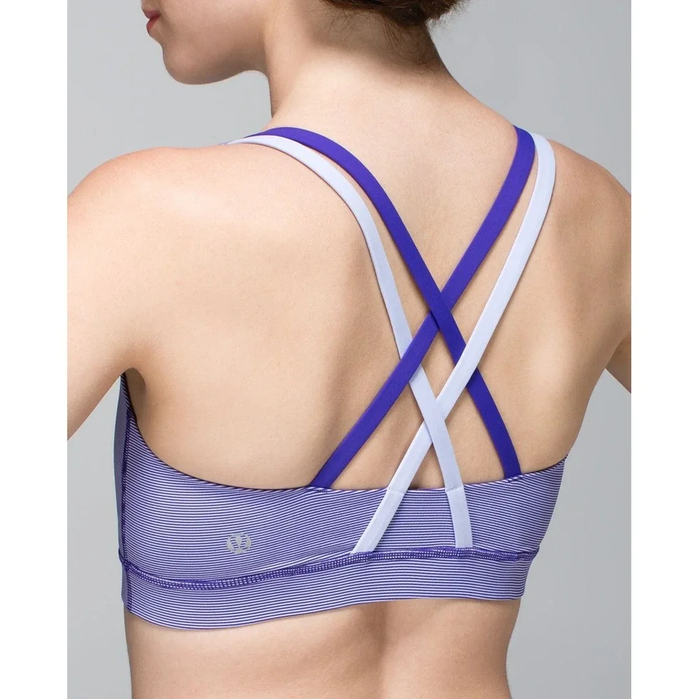 Lululemon Energy Bra Wee Stripe Bruised Berry Cool Breeze Bruised Berry